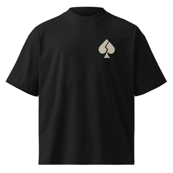 Silent Tilt poker T-shirt, zwarte voorzijde met borstlogo — digitale productmockup